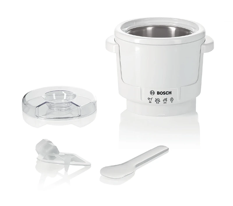 Bosch Accessories MUZ5EB2 - Ice Cream Maker accessory, 550ml, homemade ice cream, sorbet and frozen yoghurt, white, for Bosch MUM5 food Stand Mixers