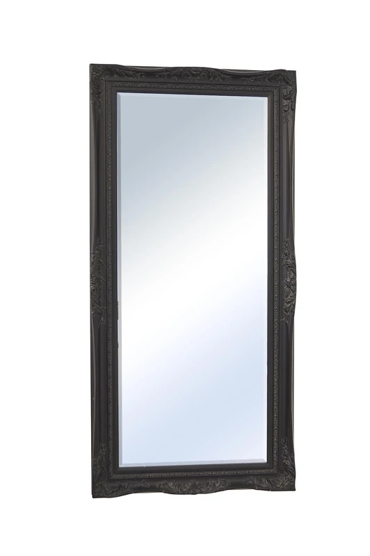 Large Black Ornate Antique Shabby Chic Wall Mirror 5Ft8 X 2Ft8, 173cm X 81cm
