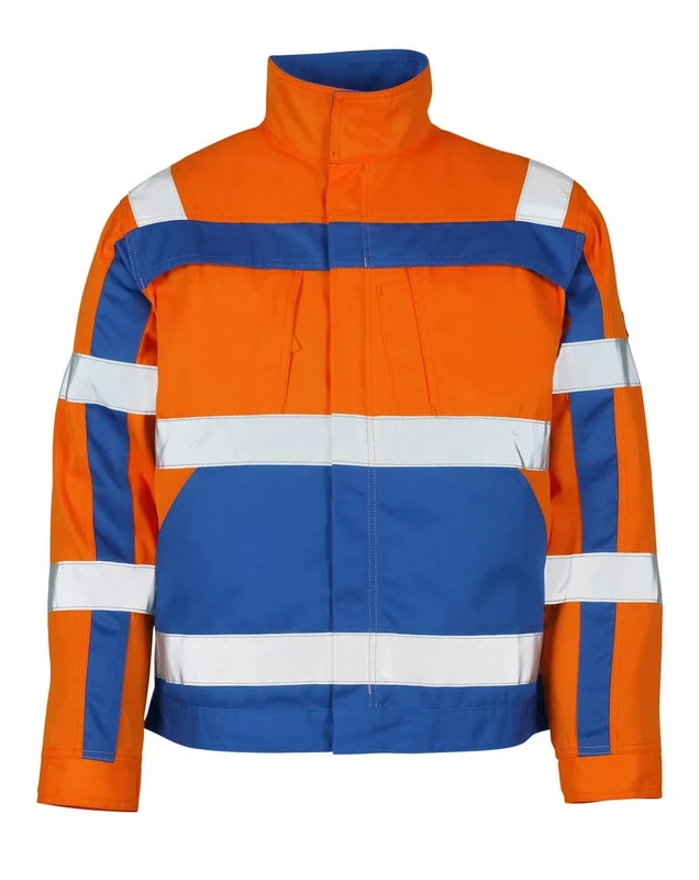 Mascot 07109-860-1411 Cameta Safe Compete High Durability Class 2 Jacket, Size 3XL, Hi-Vis Orange/Royal