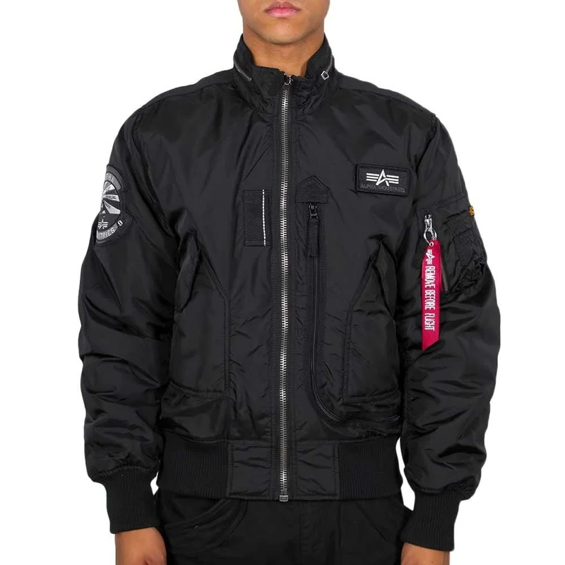 ALPHA INDUSTRIES Men's Engine Jacket, Black, XL