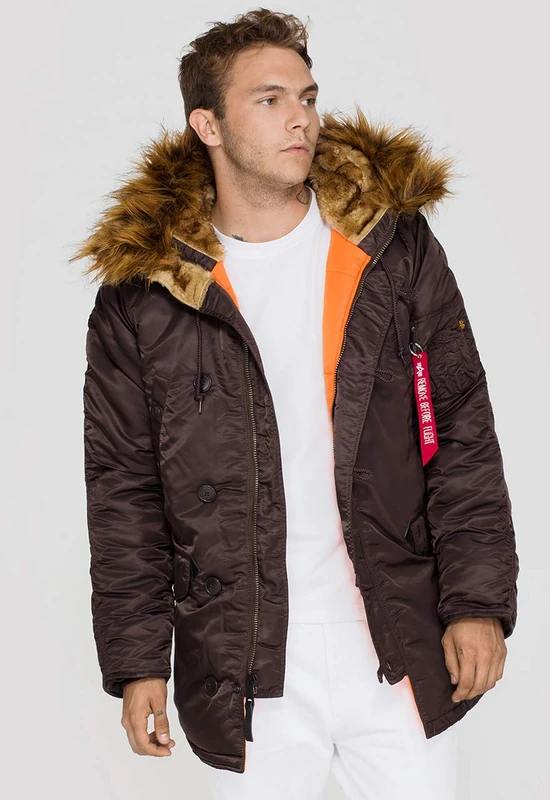 ALPHA INDUSTRIES Men's N-3B VF59 Jacket, deep brown, L