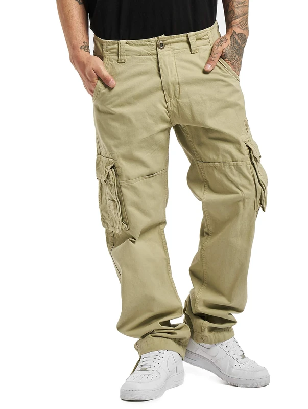 Alpha Industries Mens Casual Trousers Bone White