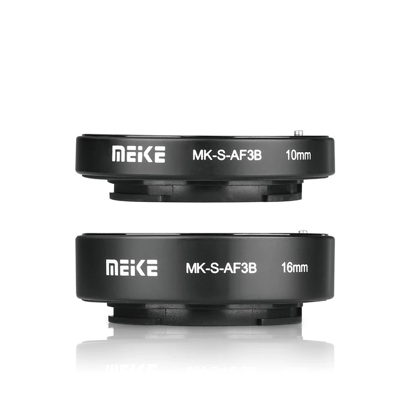 Meike MK-S-AF3B Auto Focus Plastic Extension Tube Macro Adapter Ring for Sony NEX 3 NEX 5 NEX 6 A6000 A6100 A6300 A6400 A6500 A6600 A7 (10mm +16mm) - Image 1
