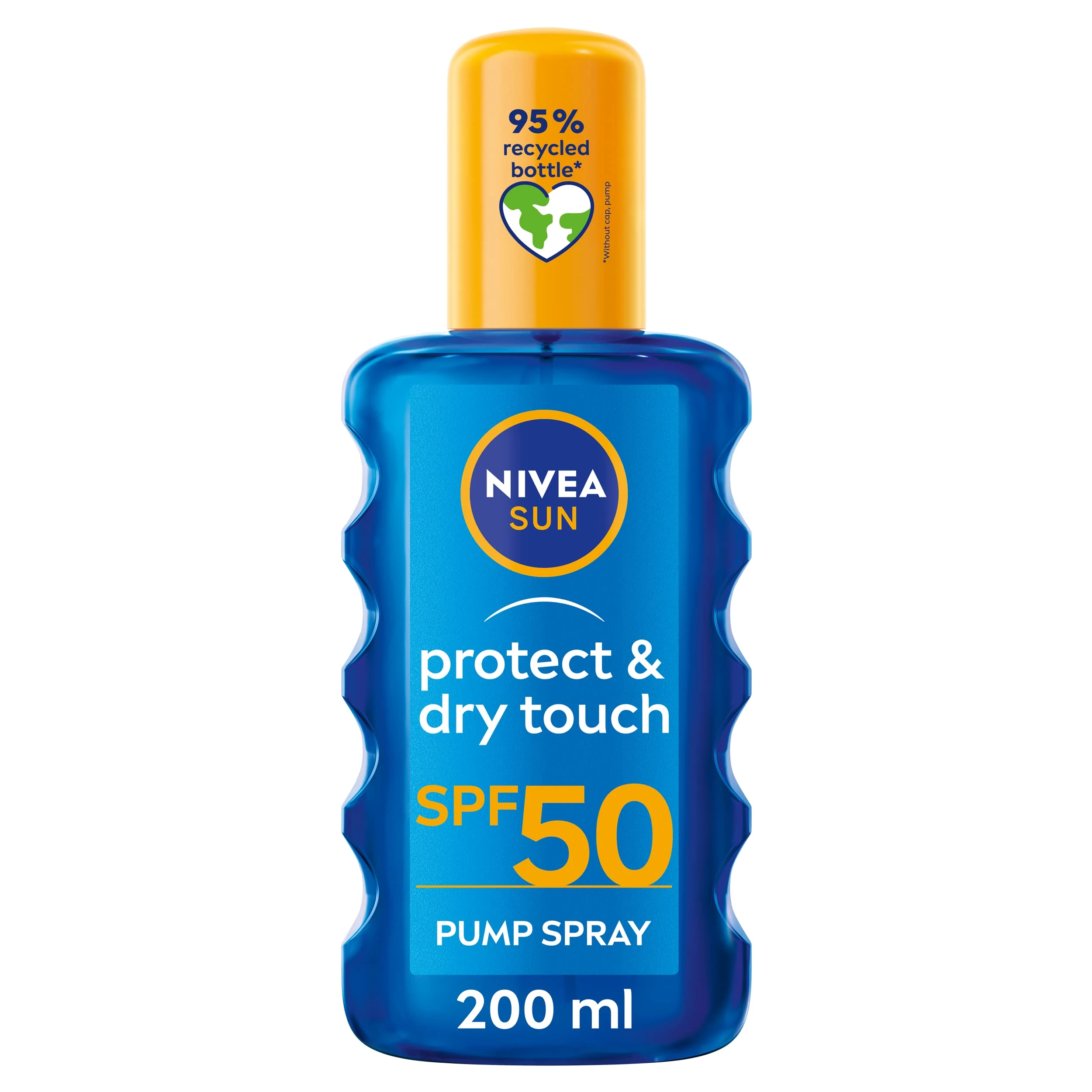 NIVEA SUN Protect & Dry Touch Invisible Sun Spray SPF 50 (200 ml), Water-Resistant Sun Oil, Immediate Protection against UVA & UVB Rays, Transparent/No White Marks