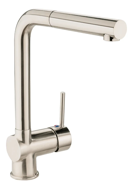 Milamondo Bonola 78744 4 Designer Sink Mixing Valve with Extendible Dish Rinser Stainless Steel