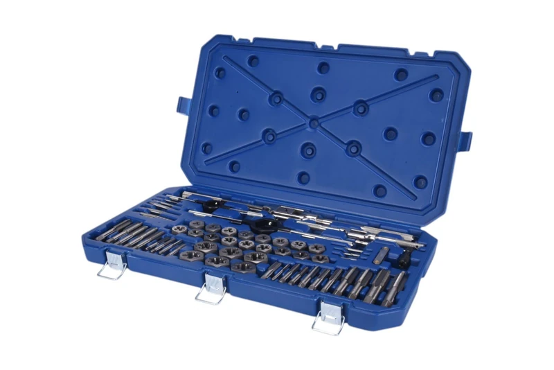 Century Drill & Tool – 98958 Carbon Steel Fractional Tap and Die Set, 58 Piece Tool Set – Tool Kit for Hand Cutting Applications, Construction