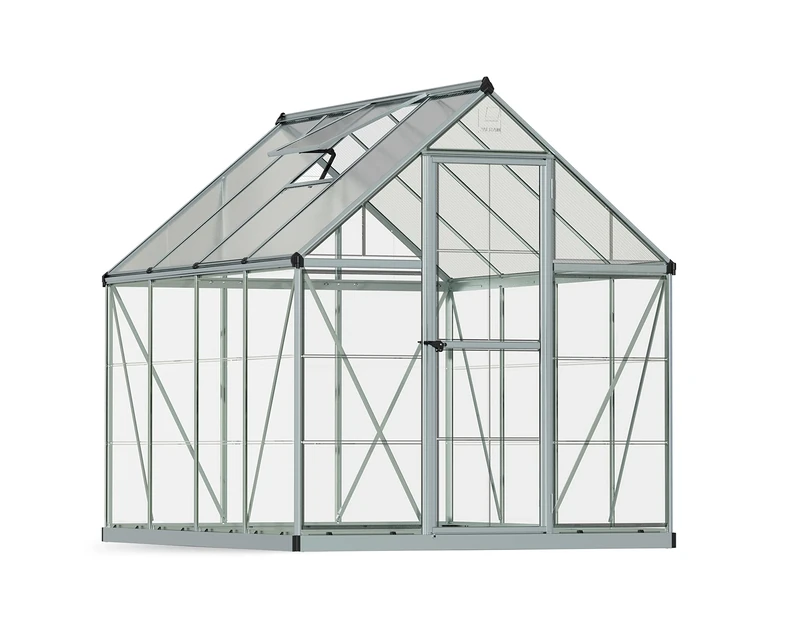 Canopia by Palram Clear as Glass Greenhouse Hybrid 6x8 Silver