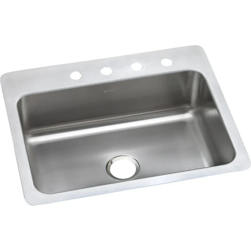 Elkay Dayton DSESR127221 Single Bowl Dual Mount Stainless Steel Sink, Steel, 27 x 22 x 8.0625