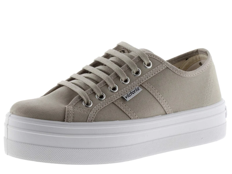 victoria Barcelona Canvas Low Tennis & Platform 109200 for Women Beige 41 - Image 1