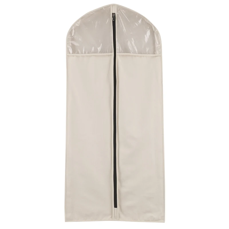 Household Essentials 3392-1 Cedarline Collection Hanging Garment Bag | Dress and Suit Protector | Natural Cotton Canvas,Off-White - Image 1