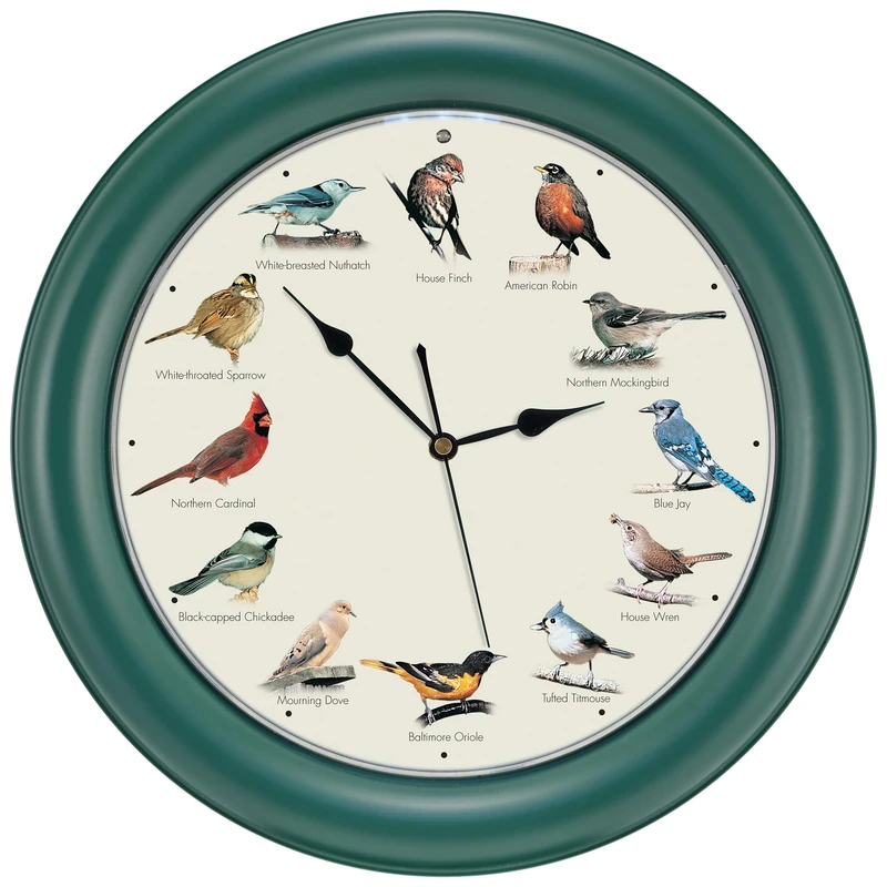 Mark Feldstein Original Singing Bird Clock, 10.7-Inch