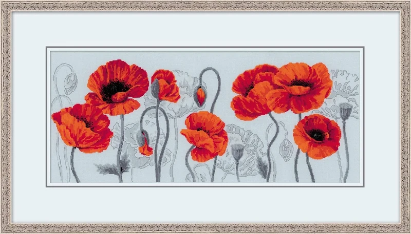 Riolis Premium Cross Stitch Kit - 100/037 - Scarlet Poppies