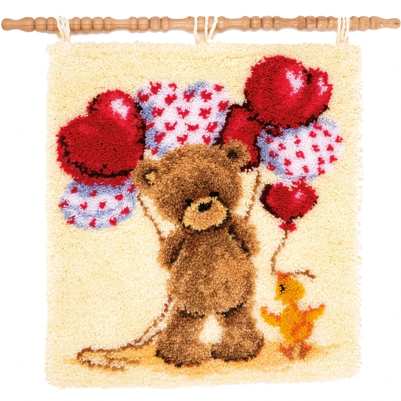 Vervaco Popcorn Balloons Latch Hook Rug Kit, Multi-Colour