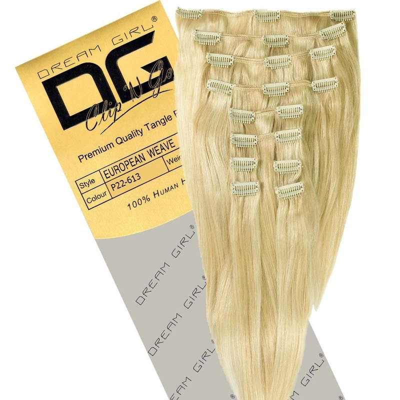 Dream Girl 18 inch Colour 22/613 Clip On Hair Extensions