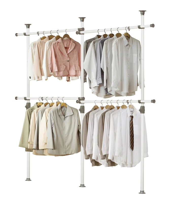 Prince One Touch Double 2 Tier Adjustable Hanger | Clothing Rack | Closet Organizer
