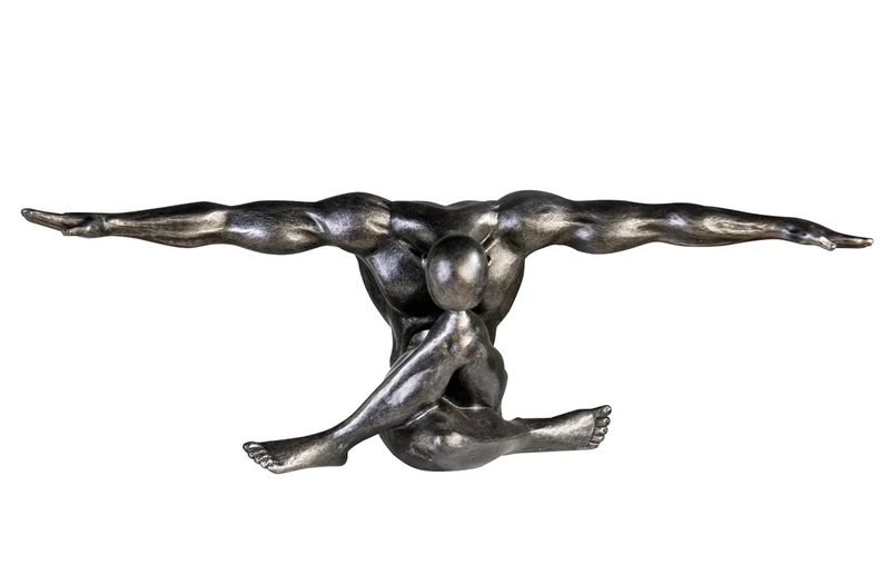 Casablanca modernes Design Decorative Figurine, Resin, Silver Colours, Höhe 20 cm