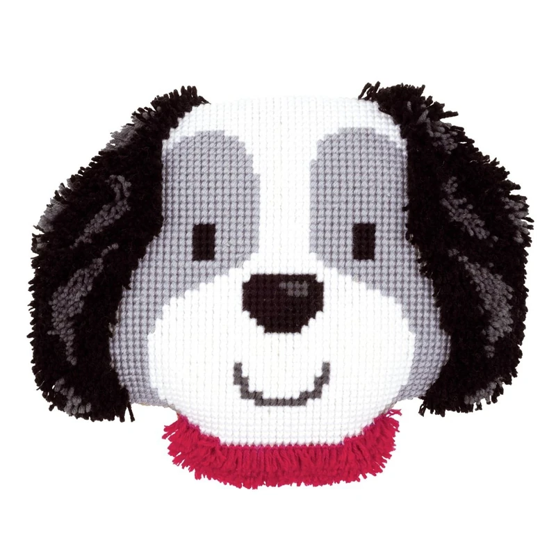 Vervaco Doggie Cross Stitch Cushion with LatchHook, Multi-Colour