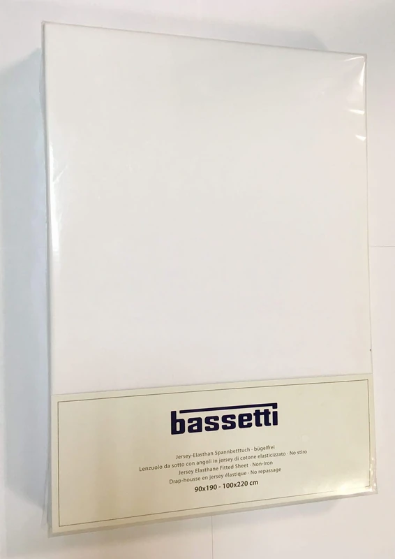 Bassetti 011 9225045 Fitted Sheet Cotton/Elastane 90 x 190 cm 100 x 220 cm White
