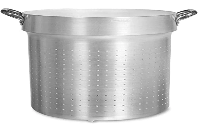 Pentole Agnelli Professional Aluminium 3 Mm. Cylindrical Colander With 2 Handles, Diameter 36 Cm.