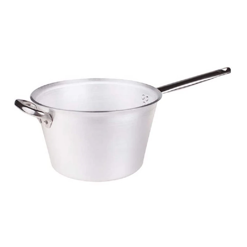 Pentole Agnelli RADIANTE Pot for Polenta, Aluminium, Thickness 5 mm, with Handle and Handle in Stainless Steel, Silver 24 Cm