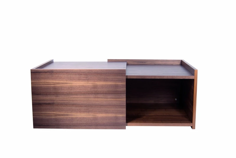 TemaHome Wood Honeycomb Panel Double Coffee Table with Walnut Veneer, 119/64 x 64 x 40 cm, Brown