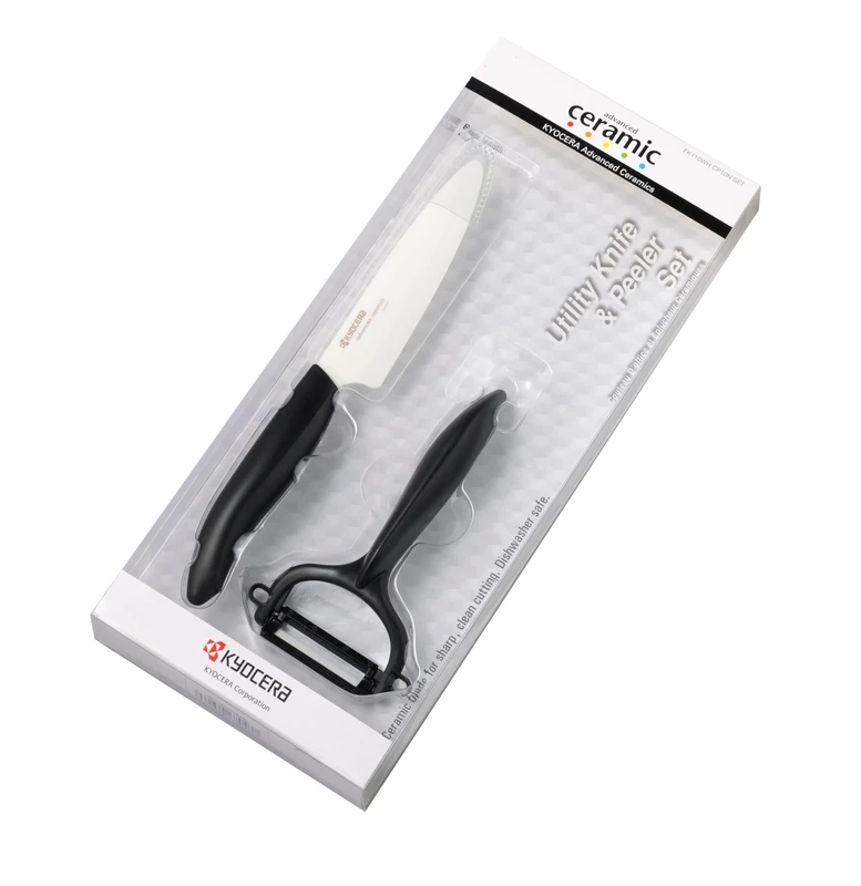 Kyocera Starter Set Black with 11cm Ceramic Utility Knife & Peeler