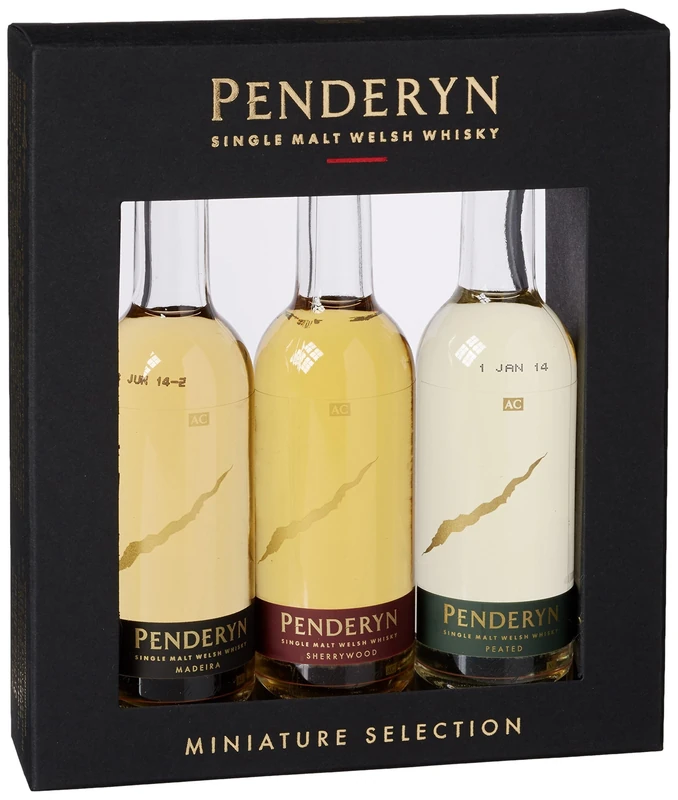Penderyn Gold Range Single Malt Welsh Whisky Gift Pack - including 3x5cl Award Winning Single Malt Whiskies, Ideal for Sampling the Gold Range, Presented in Premium Gift Box, Crafted in Wales
