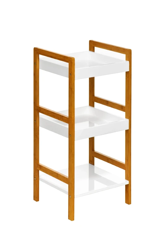 Premier Housewares Bamboo 3-Tier Shelf Unit - White