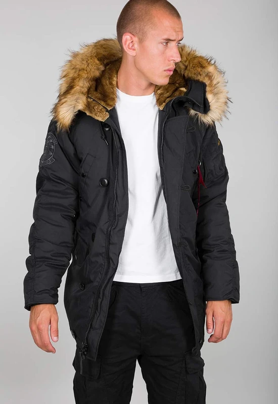 Alpha Industries Men's Explorer Winter Jacket, Black, Large