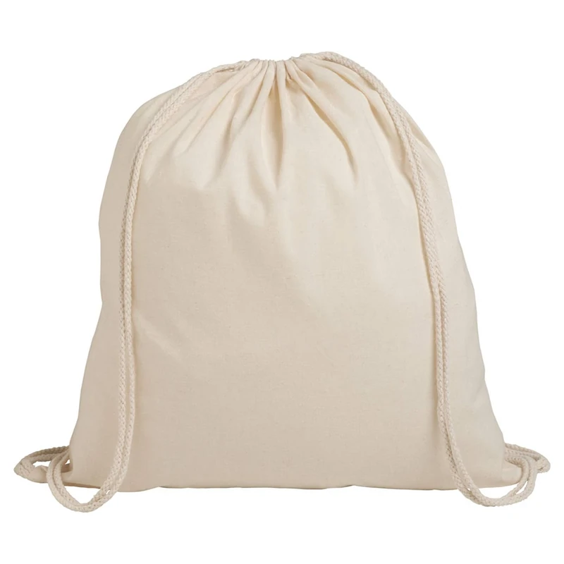 eBuyGB Pack of 30 Unisex Drawstring Rucksack, 100% Cotton, Natural