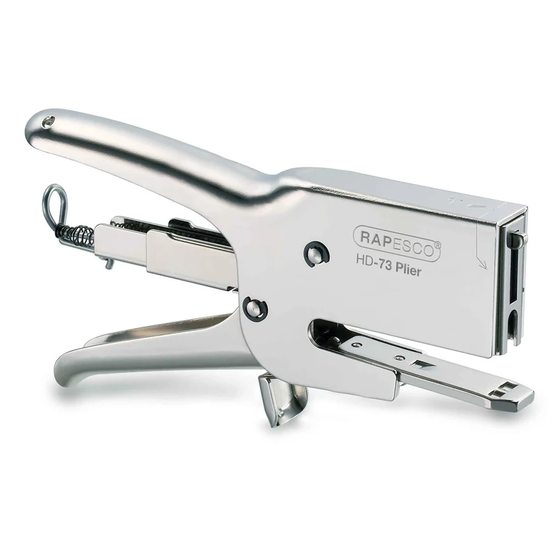 Rapesco 1169 Heavy-Duty HD-73 Plier Stapler, 70 Sheet Capacity, Chrome