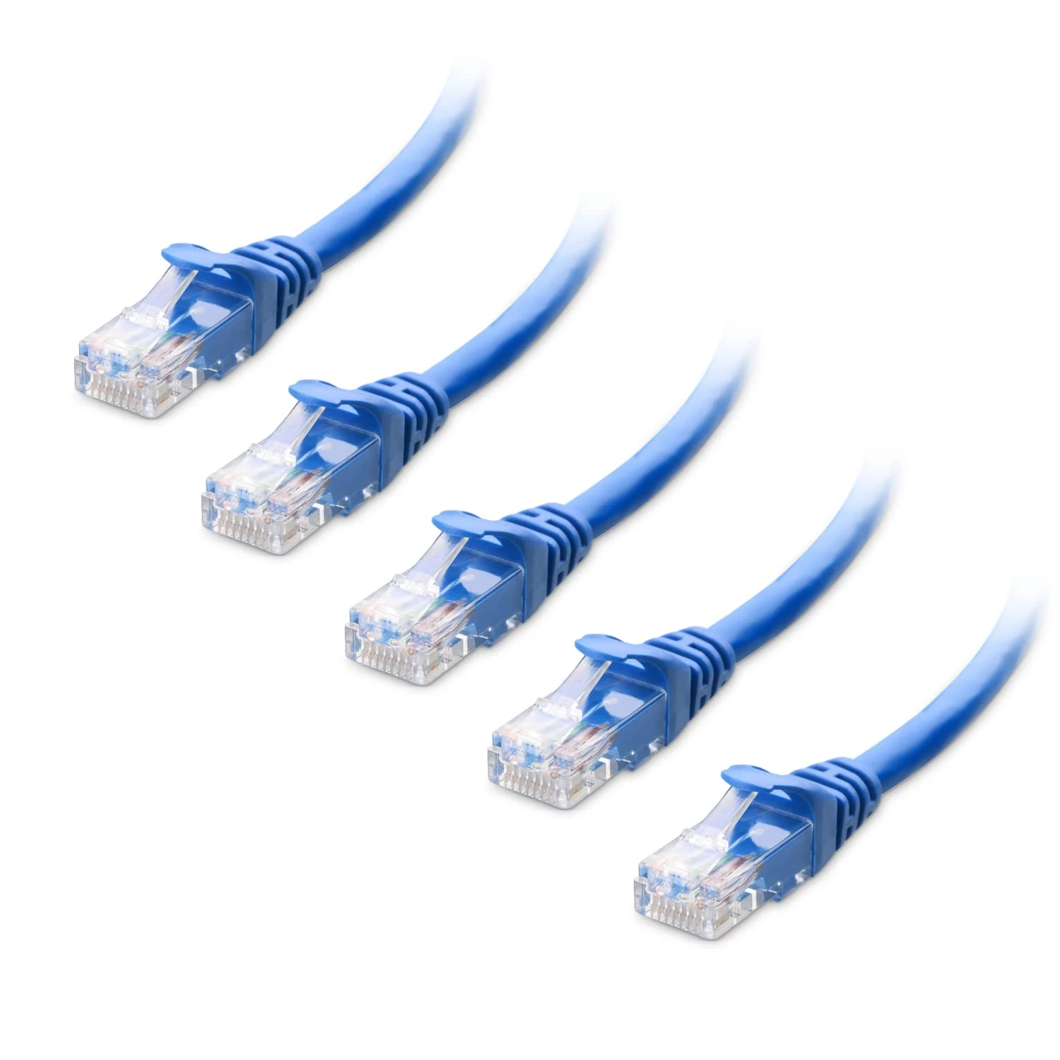 Cable Matters 5-Pack 10Gbps Snagless Short Cat6 Ethernet Cable 0.9m (Cat6 Cable, Cat 6 Cable) in Blue 0.9 Meter