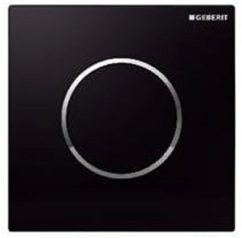 Geberit 116015KM1 Urinal Actuator Plate Type 10 (Front and Top Actuation, Adjustable Flush Quantity 13 x 13 x 1.3 cm) Black/Chrome-Plated