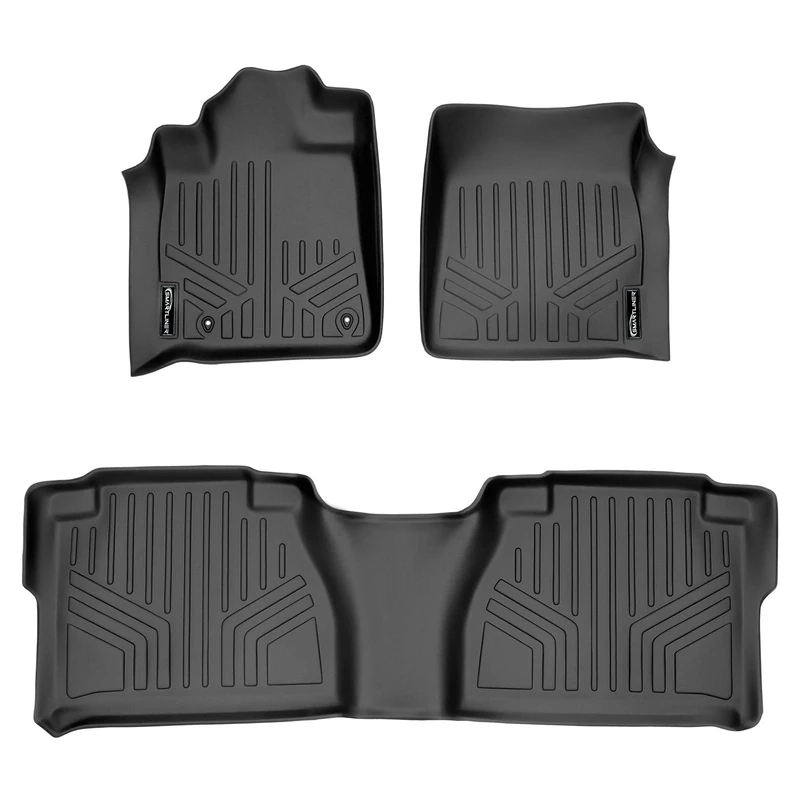 MAX LINER A0022/B0041 Floor Mats 2 Row Liner Set Black for 2007-2011 Toyota Tundra Double Cab