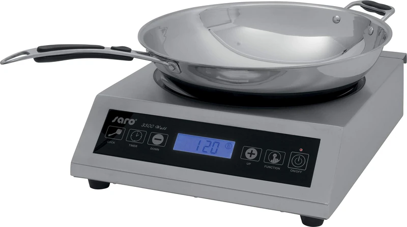 Saro 360-3000 Wok Induction Cooker with LOUISA, Silver
