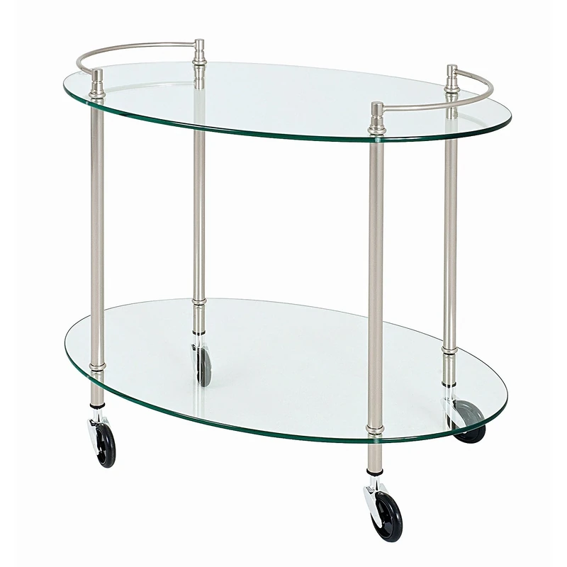 HAKU Möbel serving trolley, metal, stainless steel look, W 68 x D 46 x H 63 cm