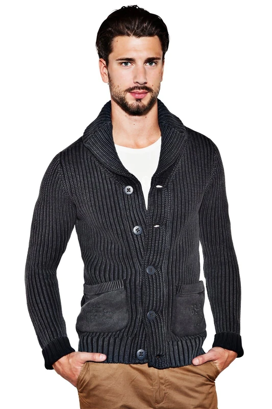 G-Star Men's Plain or unicolor Shawl Collar Long sleeve Cardigan - Blue - Bleu (Mazarine Blue) - Medium (Brand size: M)