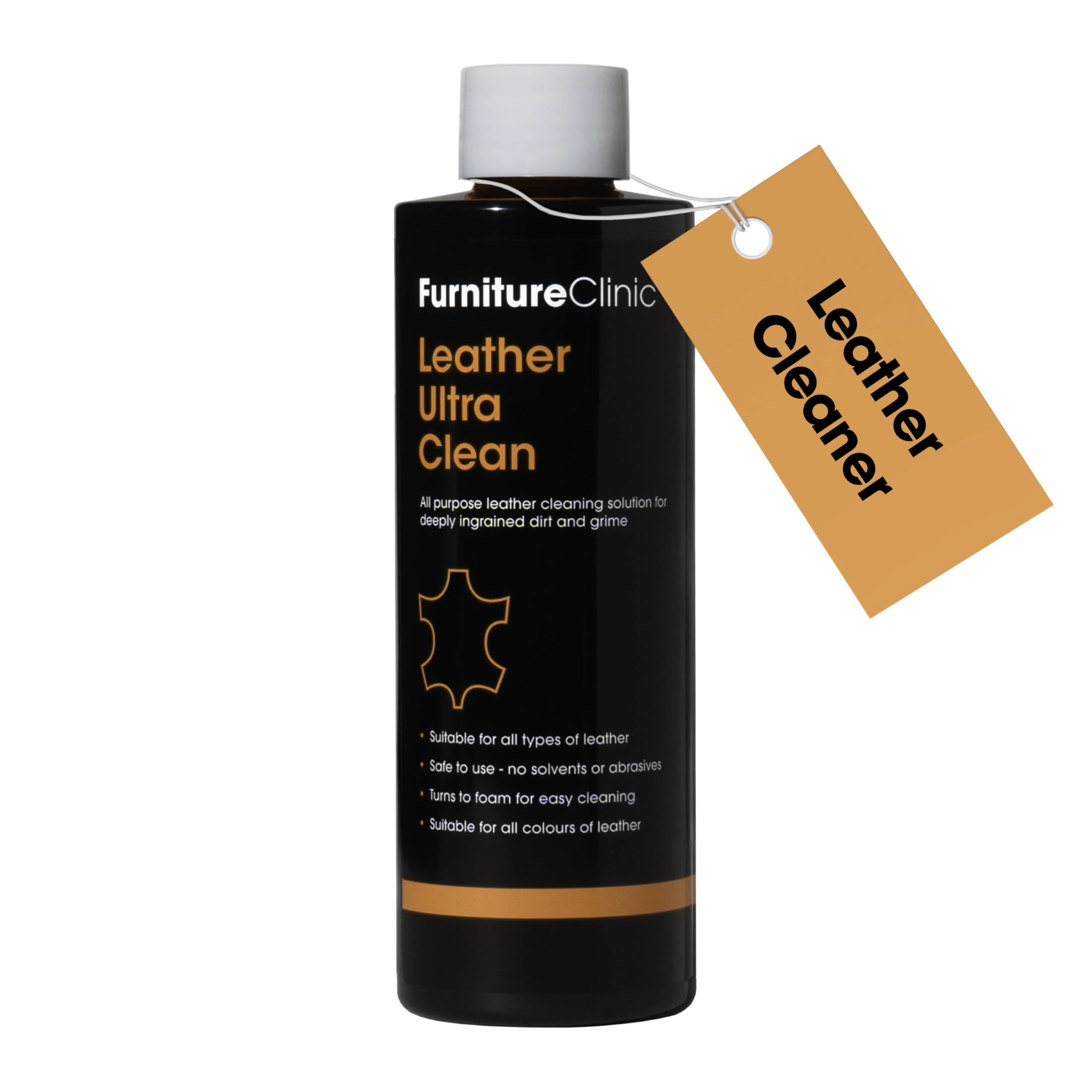 Furniture Clinic Leather Ultra Clean - 250ml - All-Purpose Leather Cleaner - Leather Cleaner for Sofas - Leather Car Interior Cleaner - Deep Cleans All Leather Types and Colours