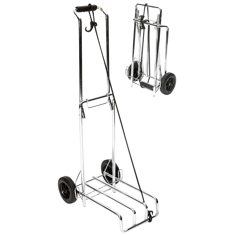 Bo-Camp - Luggage trolley - Foldable - Metal Chromium - 40kg - Image 1