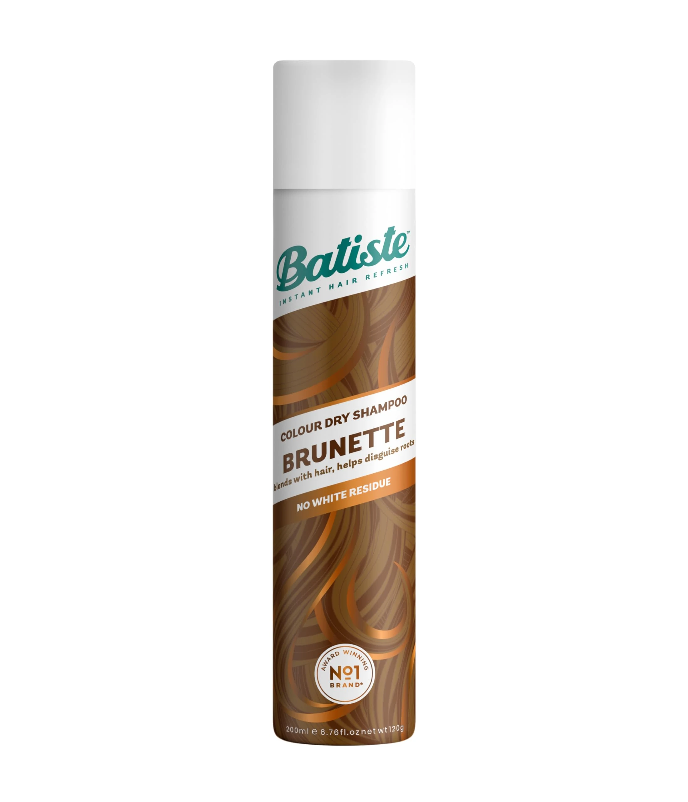 Batiste Dry Shampoo in Brunette with a Hint of Colour 200ml, No Rinse Spray to Refresh Hair in Between Washes, No White Residue for Brown Hair