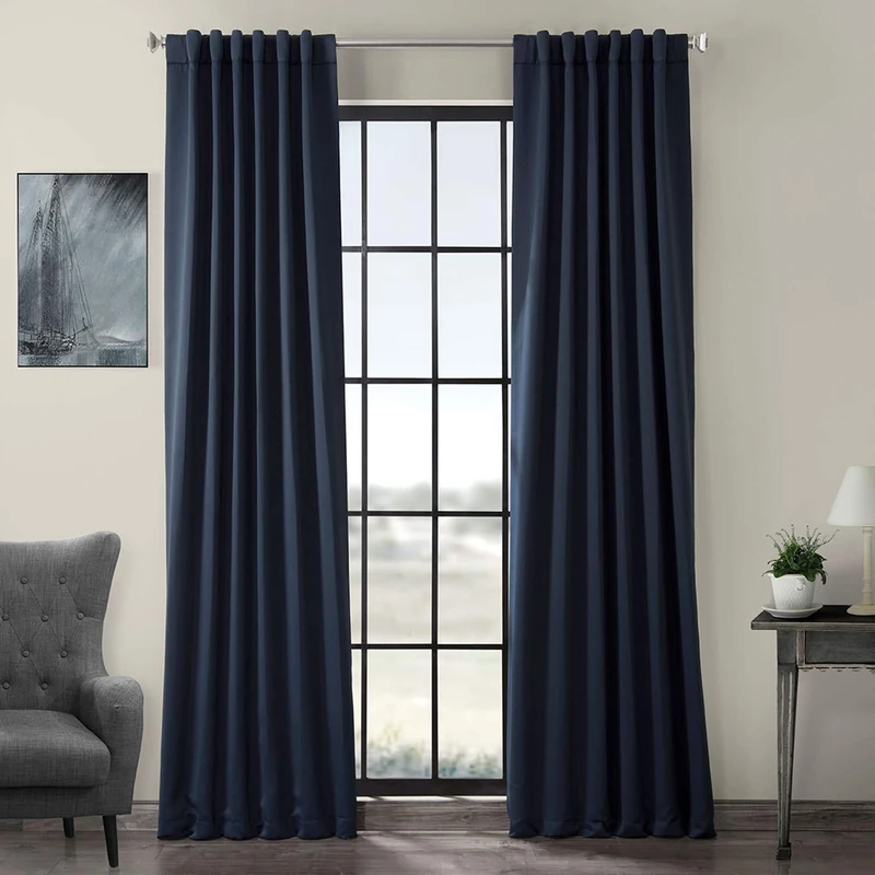 HPD Half Price Drapes Room Darkening Curtains 120 Inches Long for Bedroom & Living Room (1 Panel), 50 X 120, Navy Blue