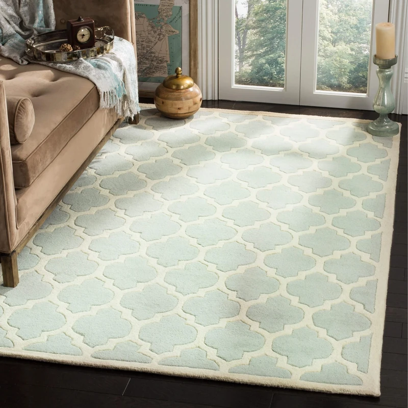 Safavieh Contemporary Indoor Hand Tufted Rectangle Area Rug, Chatham Collection, CHT734, in Grey / Ivory, 183 X 274 cm for Living Room, Bedroom or Any Indoor Space