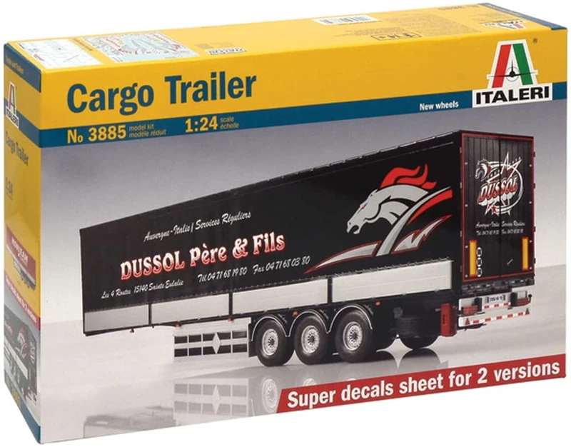 Italeri ITA3885 1:72 Cargo Trailer Model Kit - Black Set