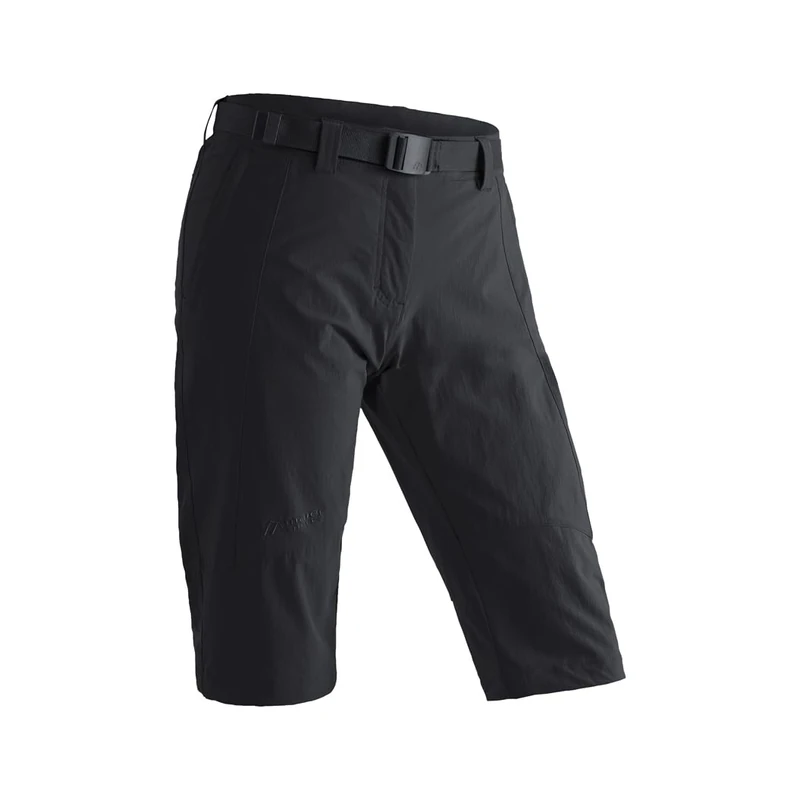 maier sports Kluane, Women's Short Hiking Trousers, Water-Repellent Outdoor Trousers for Trekking and Hiking, PFC-Free, mSTRETCH pro 4 & dryprotec Black