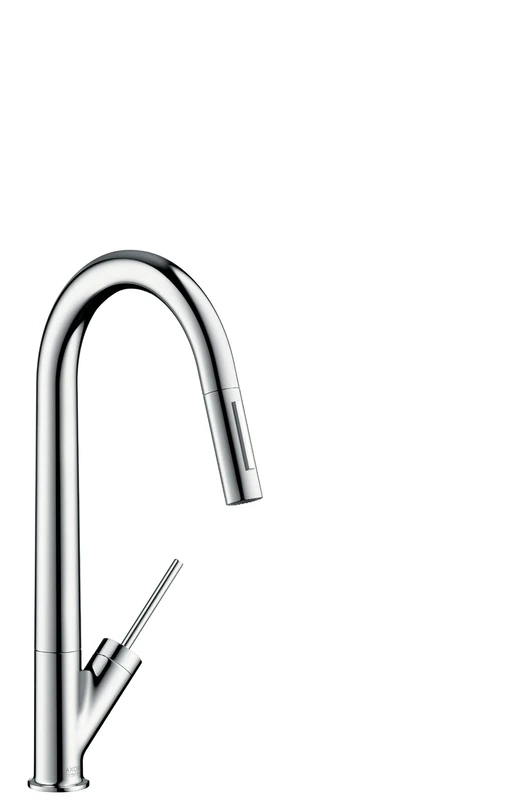 AXOR 10821000 Starck Kitchen Tap 270 with Pull-Out Spray Mixer, Chrome