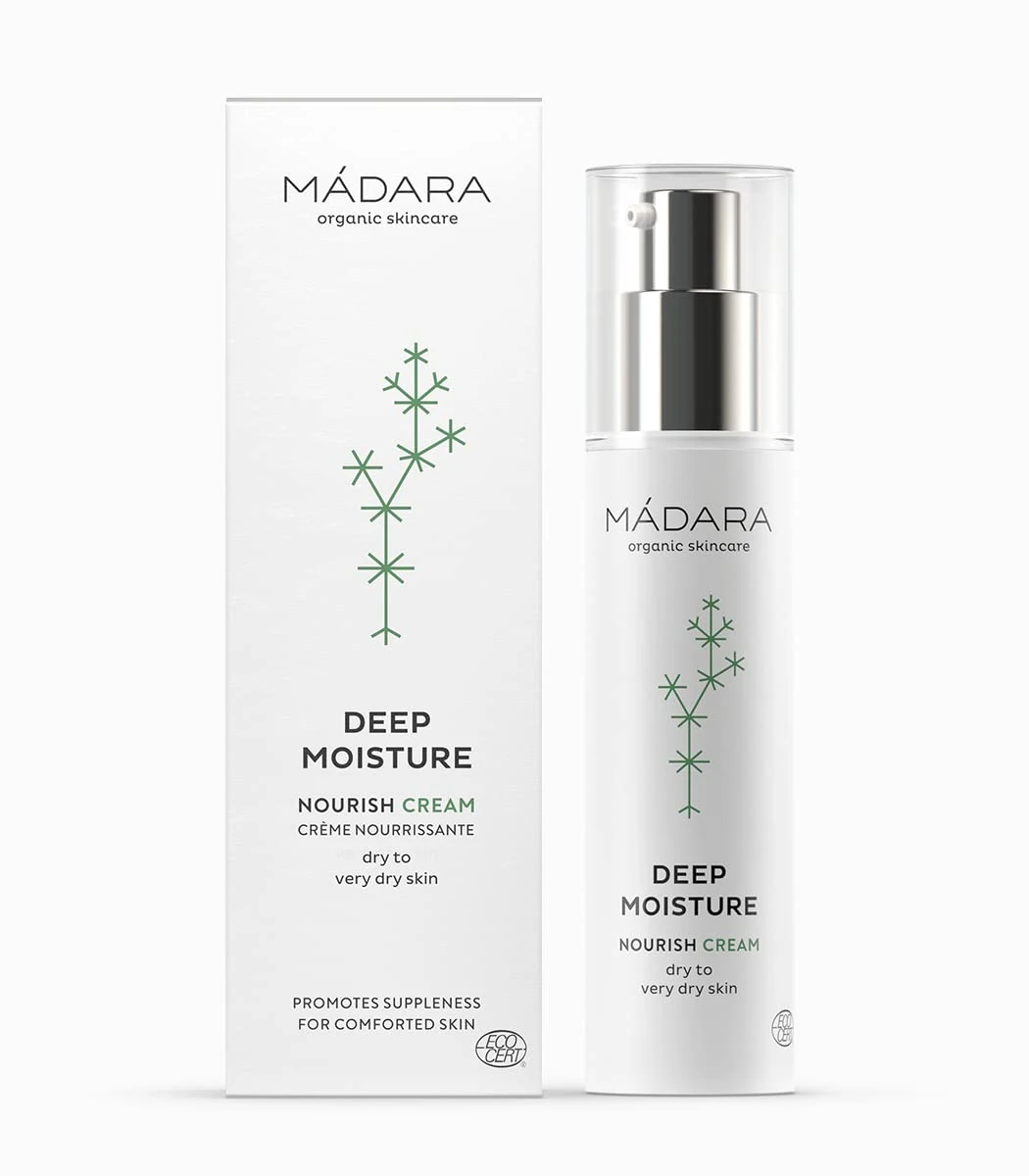 MÁDARA Organic Skincare | Deep Moisture Nourish Cream - 50ml, Soothing and ultra-hydrating moisturiser for dry skin, With hyaluronic acid and nutrient-rich plant extracts, Vegan, Ecocert certified.