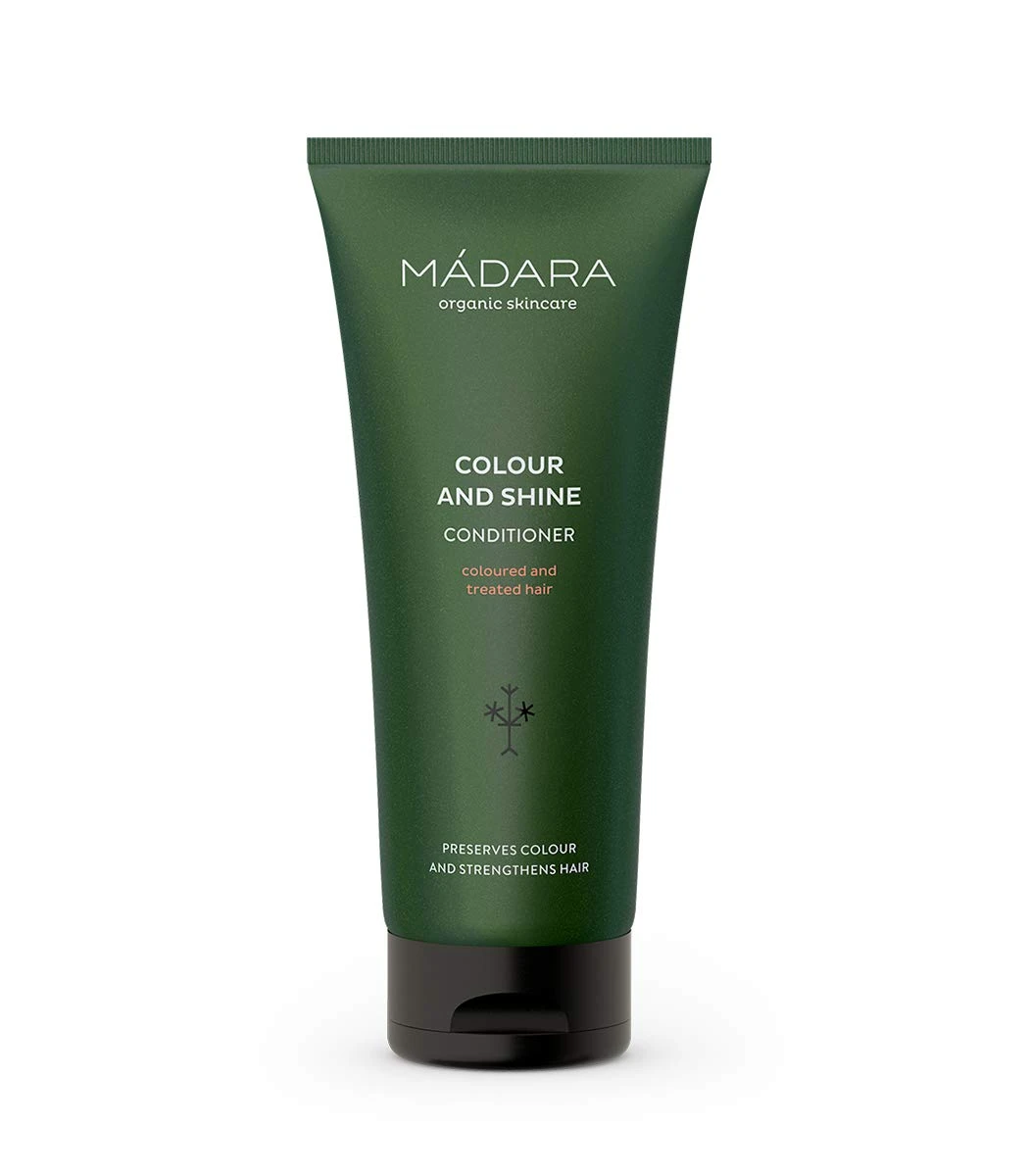 MÁDARA Organic Skincare | Colour and Shine Conditioner, 200ml – Natural conditioner for coloured hair, Helps maintain colour and lustre, Nature-inspired hair treatment, Vegan