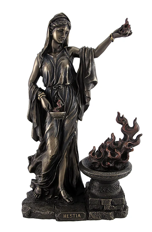 Greek Goddess Hestia Bronzed Statue Roman Vesta - Image 1