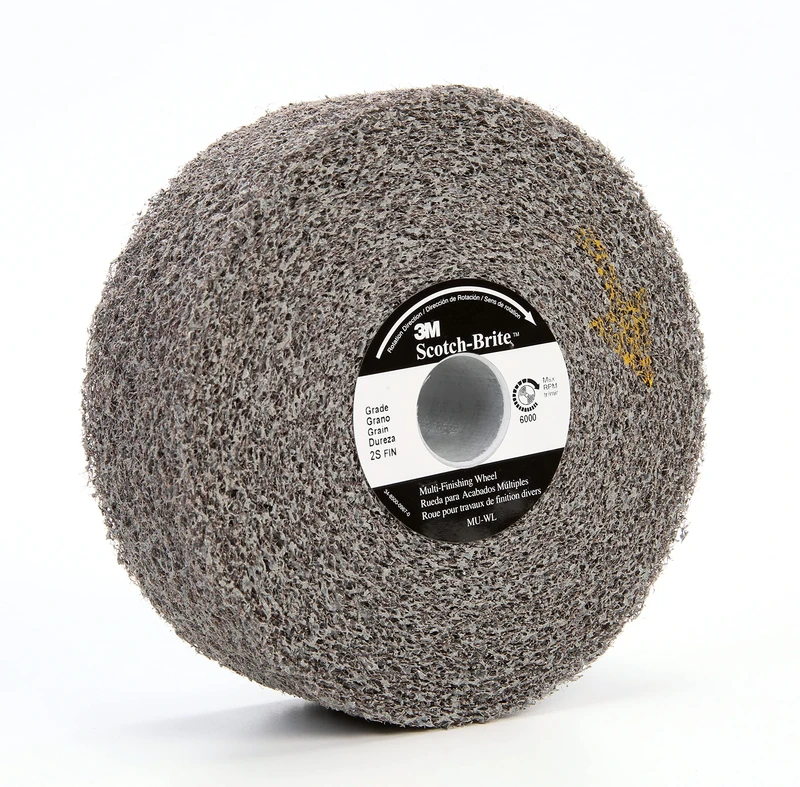 Scotch-Brite(TM) Multi-Finishing Wheel, Silicon Carbide, 6000 rpm, 6 Diameter x 2 Width, 1 Arbor, 2S Fine Grit (Pack of 2)