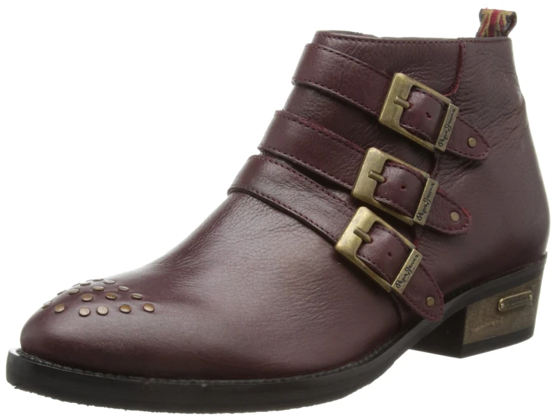 Pepe Jeans Womens Selby 1 Burgundy Cowboy Boots PFS50331 7 UK, 40 EU
